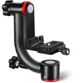 نيوير راس ثلاثي القوائم احترافي شديد التحمل من الياف الكربون GM100 مع لوحة سريعة الفك 1/4 انش، هيكل محمل يدعم تصوير بانورامي اكثر سلاسة 360 درجة لكاميرا دي اس ال ار حتى 30 باوند/13.6 كغم in Kuwait