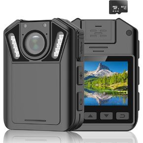 كاميرا جسم الشرطة 64G من مايجيفي لإنفاذ القانون، كاميرا جسم للمدنيين 1080P، كاميرات جسم قابلة للارتداء مع مشبك، تسجيل 10 ساعات لإنفاذ القانون، خارج المنزل، الرياضة، الامان in Kuwait