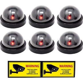Mandala Crafts Fake Security Cameras with Led Light - Dummy Security Cameras - 4 Fake Surveillance Fake Camera Outdoor Indoor Simulated CCTV Fake Video Cameras