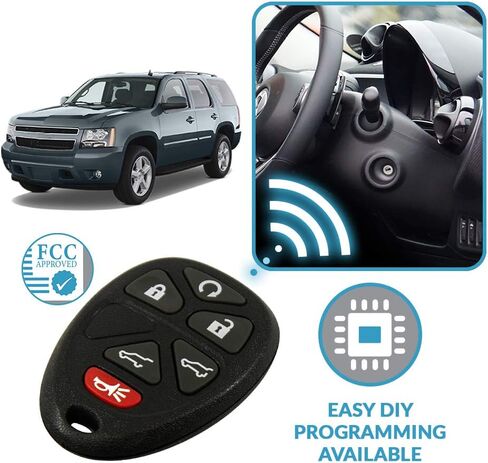 Keyless2Go Replacement for Keyless Entry Car Key Vehicles That Use 6 Button 15913427 OUC60270 Remote, Self-Programming - 2 Pack in Saudi Arabia