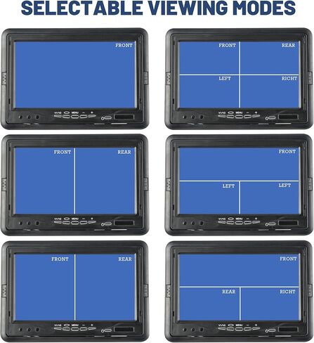 كاميرا الرؤية الجانبية لباب السيارة العمياء من EWAY مع شاشة TFT LCD مقاس 7 بوصات وكاميرات احتياطية للتركيب الجانبي للشاحنة ذات العجلات الخامسة ومقطورة العربة RV للسلامة التلقائية - شاشة شريط مع جهاز تحكم عن بعد in Saudi Arabia