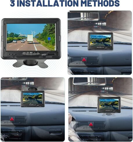 كاميرا الرؤية الجانبية لباب السيارة العمياء من EWAY مع شاشة TFT LCD مقاس 7 بوصات وكاميرات احتياطية للتركيب الجانبي للشاحنة ذات العجلات الخامسة ومقطورة العربة RV للسلامة التلقائية - شاشة شريط مع جهاز تحكم عن بعد in Saudi Arabia