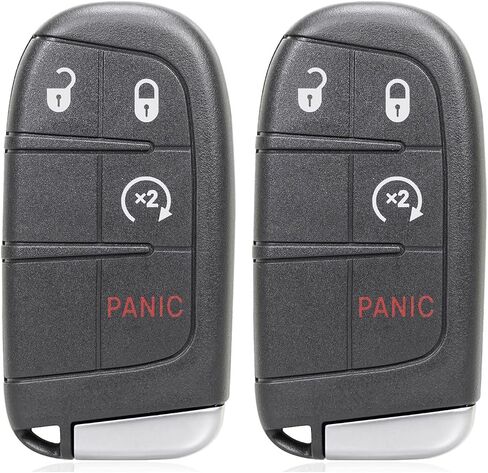 TOP-VIGOR 2Pack مفتاح السيارة عن بعد Fob 433Mhz متوافق مع Dodge Journey Durango 2011 2012 2013 2014 2015 2016 2017 2018، 46 شريحة 4 أزرار مفتاح دخول بدون مفتاح Fob استبدال M3N-40821302 in Kuwait