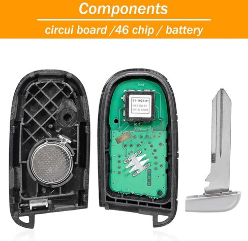TOP-VIGOR 2Pack مفتاح السيارة عن بعد Fob 433Mhz متوافق مع Dodge Journey Durango 2011 2012 2013 2014 2015 2016 2017 2018، 46 شريحة 4 أزرار مفتاح دخول بدون مفتاح Fob استبدال M3N-40821302 in Kuwait