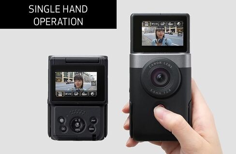 Canon PowerShot V10 Camera, Content Creator Compact Vlog Camera, Fixed 19mm Wide-Angle Lens, 4K Video, Face Detection, Built-in Microphone, Live Streaming, Vlogging, Built-in Stand, Silver | 1 20.9MP CMOS, Fixed 19mm F/2.8 Lens, 4K Up to 29.97 Fps, Stereo in Saudi Arabia