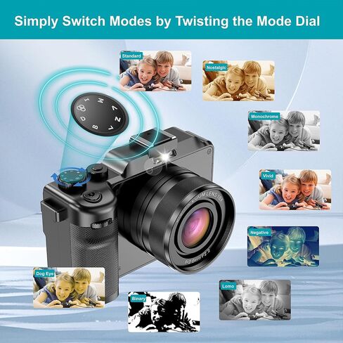 كاميرات للتصوير الفوتوغرافي، كاميرا رقمية 4K مضادة للاهتزاز بدقة 48 ميجابكسل مع تكبير رقمي 18X، كاميرا تسجيل فيديو واي فاي بتركيز تلقائي أثناء السفر، كاميرا بوينت آند شوت مع بطاقة TF سعة 32 جيجابايت، بطاريتان in Kuwait