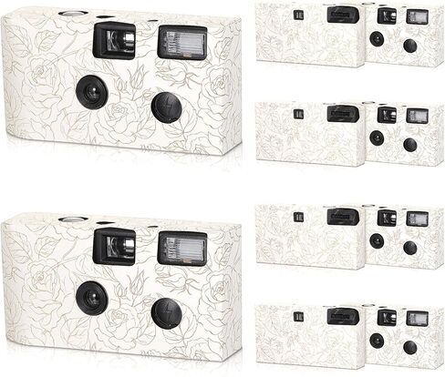 10 Pack Disposable Camera Bulk for Wedding, 34mm Single Use Camera Bulk with Flash Disposable Cameras One Time Camera for Gathering Wedding Travel (Colorful Film,White Lily) in Kuwait