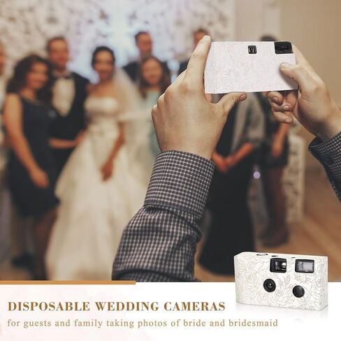10 Pack Disposable Camera Bulk for Wedding, 34mm Single Use Camera Bulk with Flash Disposable Cameras One Time Camera for Gathering Wedding Travel (Colorful Film,White Lily) in Kuwait