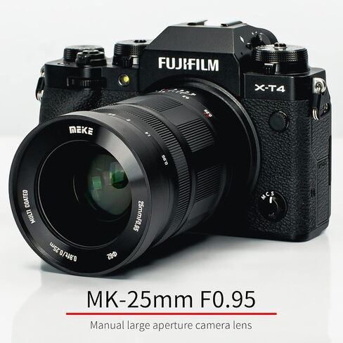 عدسة تركيز يدوية بفتحة كبيرة f0.95 من Meike متوافقة مع كاميرات Fujifilm X Mount بدون مرآة X-T1 X-T2 X-T3 X-T4 X-T5 X-T10 X-T20 X-T100 X-T200 XPro1 X-S10 in Saudi Arabia