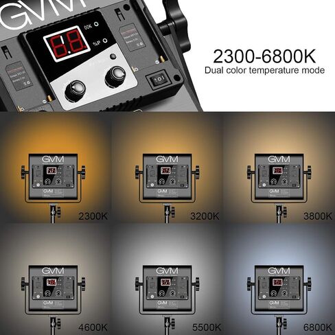 GVM 560 LED Video Light، 3 عبوات من إضاءة التصوير الفوتوغرافي مع نظام التحكم الذكي APP، إضاءة الاستوديو لليوتيوب في الهواء الطلق، مجموعة لوحة إضاءة الفيديو، 2300K-6800K، CRI 97+ in Saudi Arabia