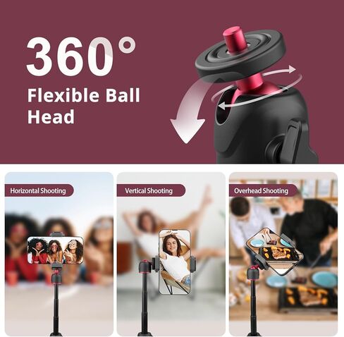 Eicaus Mini Tripod for Camera, Small Gopro Tripod with Adapters for Gopro Hero 10 9 8 7 6 5 DJI Osmo Action AKASO, Selfie Stick Webcam Stand for iPhone and Android Black in Kuwait