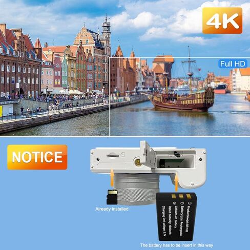 كاميرا تسجيل الفيديو كاميرات رقمية بدقة 4K كاميرات بدقة 48 ميجابكسل للتصوير الفوتوغرافي مع تقريب رقمي 18X وضبط تلقائي للصورة وكاميرا بدقة 4K وكاميرا توجيه وتصوير مع بطاقة سعة 32 جيجابايت in Kuwait