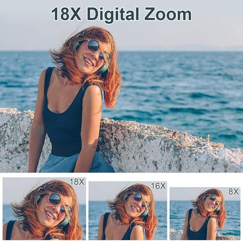 كاميرا تسجيل الفيديو كاميرات رقمية بدقة 4K كاميرات بدقة 48 ميجابكسل للتصوير الفوتوغرافي مع تقريب رقمي 18X وضبط تلقائي للصورة وكاميرا بدقة 4K وكاميرا توجيه وتصوير مع بطاقة سعة 32 جيجابايت in Kuwait