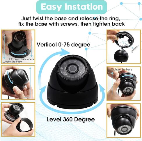 IFWATER 2MP USB قبة الكاميرا الإسكان المعدني المقاوم للطقس 24 IR-LEDs لرصد النهار والليل كشف الحركة الصوتية، مراقبة أمن المنزل المثالية لمراقبة الأطفال، ومراقبة الحيوانات الأليفة ومواقف السيارات in Saudi Arabia