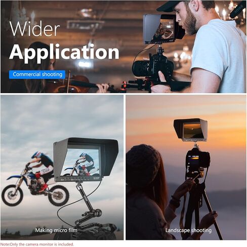 نيوير F100 7 انش 1280x800 IPS شاشة مراقبة ميدانية: تدعم الإدخال مع بطارية ليثيوم ايون قابلة لاعادة الشحن 2600mAh، شاحن بطارية USB لكاميرا DSLR / كاميرا الفيديو in Kuwait