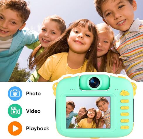 كاميرا أطفال 1080 بكسل، كاميرا مقاومة للماء للأطفال تحت الماء، هدايا كاميرا رقمية للأطفال للأولاد والبنات من سن 3 إلى 13 عامًا، كاميرا فيديو صغيرة عالية الدقة للأطفال بشاشة IPS 2.4 بوصة مع بطاقة 32 جيجابايت وغطاء سيليكون ناعم in Kuwait
