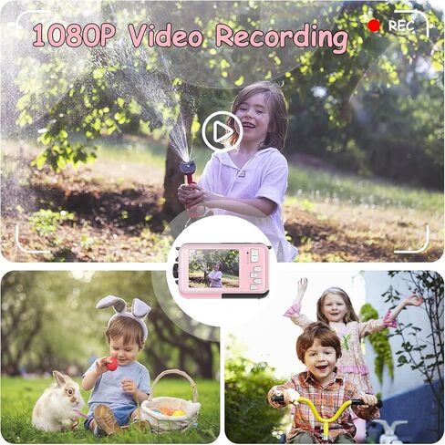 كاميرا تحت الماء بوينت اند شوت مقاومة للماء مع بطاقة 32 جيجا بايت 10FT 30MP 1080P FHD فيديو مدمج محمول 16X تكبير كاميرا رقمية مقاومة للماء للأطفال، وردي in Kuwait