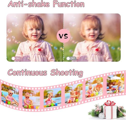 كاميرا تحت الماء بوينت اند شوت مقاومة للماء مع بطاقة 32 جيجا بايت 10FT 30MP 1080P FHD فيديو مدمج محمول 16X تكبير كاميرا رقمية مقاومة للماء للأطفال، وردي in Kuwait