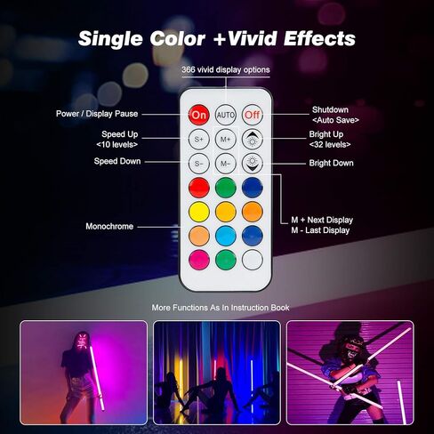 YUNKE 4 عبوات من مصابيح LED المحمولة وألوان RGB مع حوامل، عصا إضاءة فيديو تعمل بالبطارية والتحكم عن بعد مع تأثيرات حية لنادي الرقص ولعبة التلفزيون والبار الليلي واليوتيوب in Kuwait