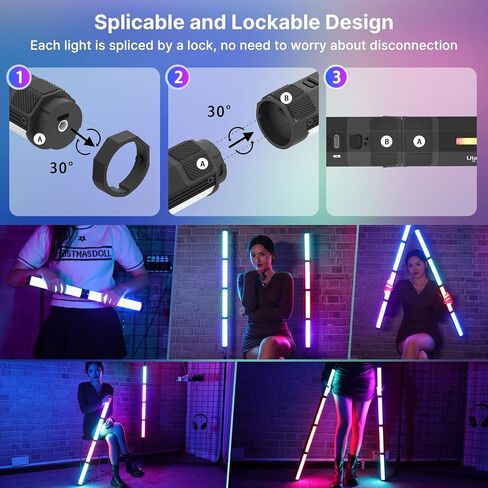 ULANZI VL110 RGB Light Wand, Handheld Light Stick Camera LED Video Tube | Light Bar, 2500-9000K Dimmable, 2600mAh Battry CRI 95+ with Magnetic Attraction for Photography Vlog TIK Tok in Saudi Arabia