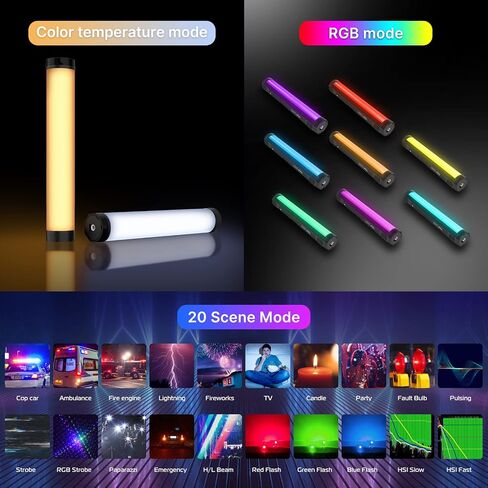 ULANZI VL110 RGB Light Wand, Handheld Light Stick Camera LED Video Tube | Light Bar, 2500-9000K Dimmable, 2600mAh Battry CRI 95+ with Magnetic Attraction for Photography Vlog TIK Tok in Saudi Arabia