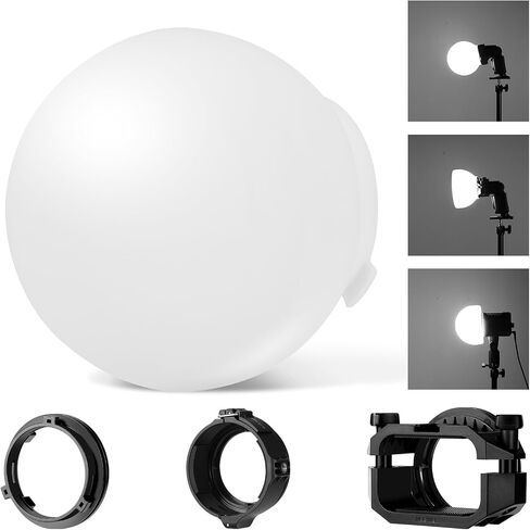 NEEWER CRS6 Softbox Diffusion Dome مع 3 حلقات محول، متوافقة مع Godox V1 NEEWER Z1 Z2 فلاش الرأس المستدير وSpeedlite Z760 والمزيد، حامل NEEWER لإضاءة الفيديو MS60B MS60C MS150B in Saudi Arabia