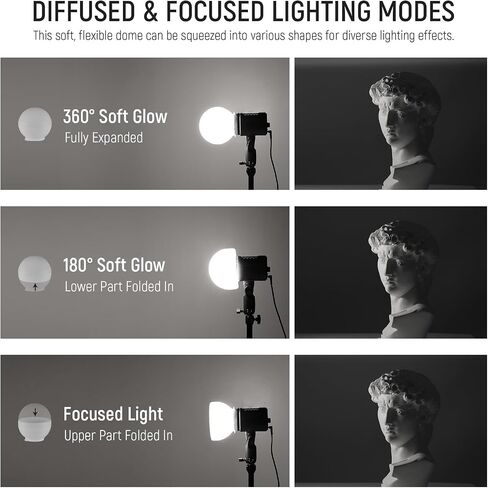 NEEWER CRS6 Softbox Diffusion Dome مع 3 حلقات محول، متوافقة مع Godox V1 NEEWER Z1 Z2 فلاش الرأس المستدير وSpeedlite Z760 والمزيد، حامل NEEWER لإضاءة الفيديو MS60B MS60C MS150B in Saudi Arabia