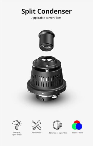 AMBITFUL AL-16 PRO Bowens Mount Split Focalize Conical Snoot Optical Condenser Art Special Effects Shaped Beam Light Cylinder with for Nikon AI Lens Adapter in Saudi Arabia