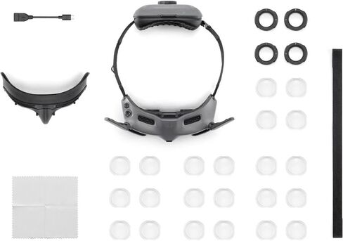 مجموعة نظارات DJI Goggles Integra خفيفة الوزن ومحمولة FPV مع بطاقة ذاكرة MicroSDXC سعة 64 جيجابايت من Lexar، ووسادة هبوط الطائرة بدون طيار Deco Gear، وحزمة حماية محسنة CPS لمدة عامين وحقيبة ظهر للصور/الفيديو in Kuwait