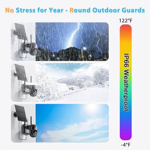 Newest 4G LTE Cellular Security Camera Outdoor System, No WiFi Solar Powered Security Camera Outside, 2K Color Night Vision for Surveillance Home, PIR Motion Detect, 2-Way Talk with SIM Card in Kuwait