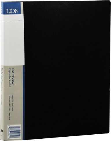 دفتر عرض العروض التقديمية Lion File-N-View، 24 جيبًا، أسود، كتاب واحد (41024-BK) in Saudi Arabia