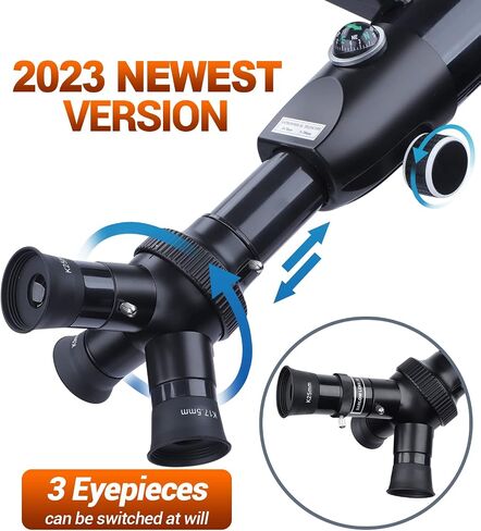 Telescope, 70mm Aperture 700mm AZ Mount Astronomical Refracting HD Telescope for Adults Kids Beginners, Telescope with Adjustable Tripod, Nylon Bag, Phone Adapter in Saudi Arabia