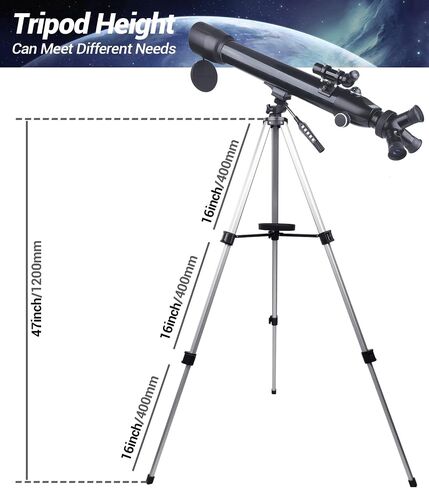 Telescope, 70mm Aperture 700mm AZ Mount Astronomical Refracting HD Telescope for Adults Kids Beginners, Telescope with Adjustable Tripod, Nylon Bag, Phone Adapter in Saudi Arabia