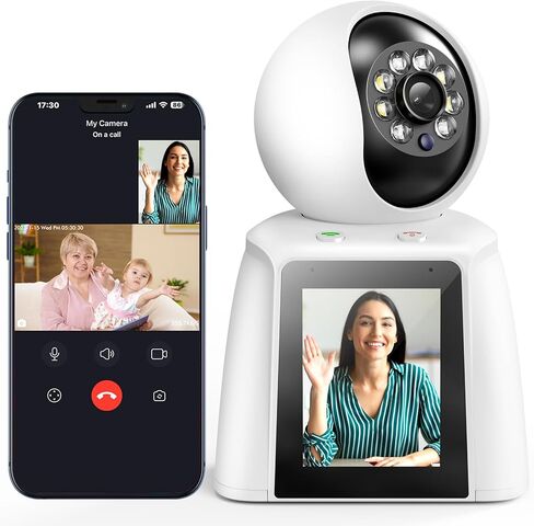 كاميرا فيديو داخلية نازريو 2K، [فيديو ثنائي الاتجاه] كاميرا أمان منزلية واي فاي للطفل/كبار السن/المربية مع تطبيق الهاتف، 2.4 جيجا هرتز كشف الحركة 360 درجة، رؤية ليلية كاملة الألوان، إنذار صفارات الإنذار، التتبع التلقائي in Kuwait