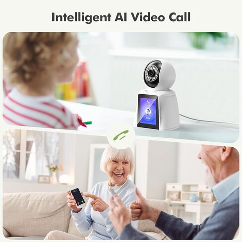 كاميرا فيديو داخلية نازريو 2K، [فيديو ثنائي الاتجاه] كاميرا أمان منزلية واي فاي للطفل/كبار السن/المربية مع تطبيق الهاتف، 2.4 جيجا هرتز كشف الحركة 360 درجة، رؤية ليلية كاملة الألوان، إنذار صفارات الإنذار، التتبع التلقائي in Kuwait