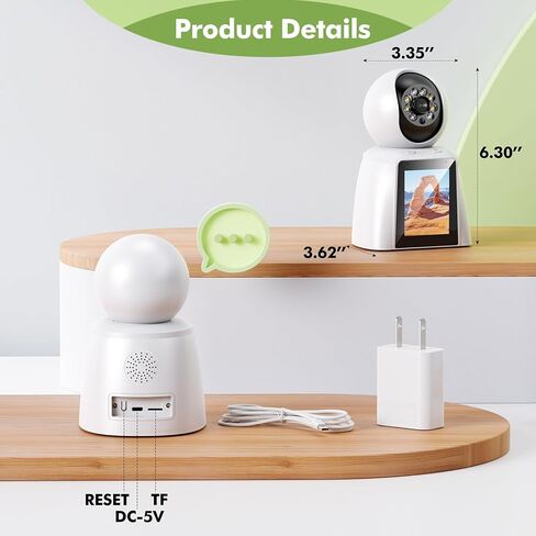 كاميرا فيديو داخلية نازريو 2K، [فيديو ثنائي الاتجاه] كاميرا أمان منزلية واي فاي للطفل/كبار السن/المربية مع تطبيق الهاتف، 2.4 جيجا هرتز كشف الحركة 360 درجة، رؤية ليلية كاملة الألوان، إنذار صفارات الإنذار، التتبع التلقائي in Kuwait