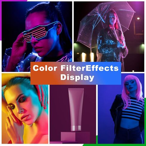 20 حزمة من مرشحات جل تصحيح الألوان - مرشح جل ملون 10 × 10 بوصة لتأثير الإضاءة، 20 لونًا متنوعًا، ورقة فلتر إضاءة ملونة شفافة in Kuwait
