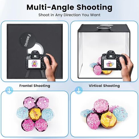 Portable Mini Photo Studio Light Box for Photography, Foldable PVC Shooting Tent Kit with 2 LED Panels, 6500K Lighting Booth, 6 Color Backdrops for Jewelry and Small Items in Kuwait