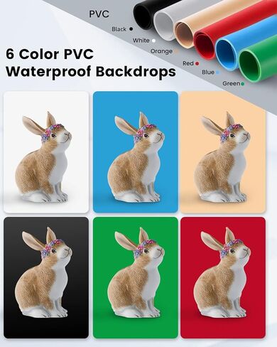 24"x24" Photo Studio Light Box for Photography, Foldable Bi-Color Dimmable Shooting Tent Kit with 240 LED Lights, 3000-6500K Lighting Booth, 6 Color Backdrops in Saudi Arabia