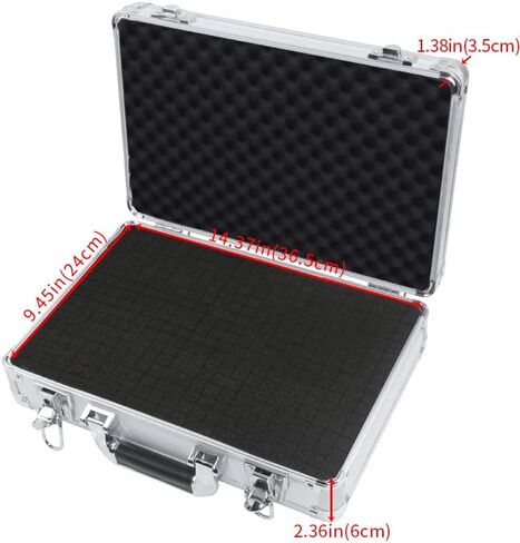 15in Aluminum Hard Case with DIY Customizable Foam Insert (14 x 9 x 4in Interior) in Saudi Arabia