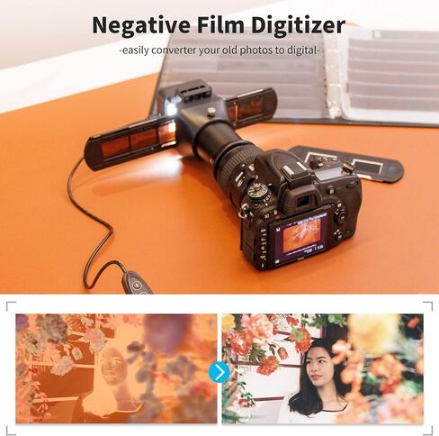 JJC Film Digitizer Scanner w/Backlight for 35mm Slide Negative to Digital | Holds 35mm Film Strips & Mounted Slides, with 10-Level Brightness LED light, for Canon Nikon Sony Olympus Macro Lenses in Kuwait