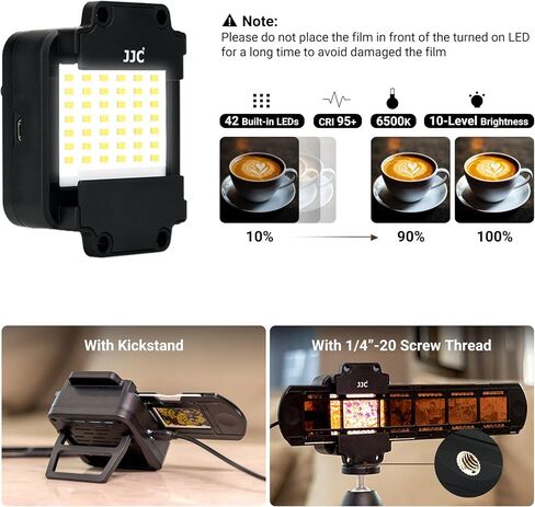 JJC Film Digitizer Scanner w/Backlight for 35mm Slide Negative to Digital | Holds 35mm Film Strips & Mounted Slides, with 10-Level Brightness LED light, for Canon Nikon Sony Olympus Macro Lenses in Kuwait