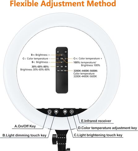 ويسامك مجموعة اضاءة حلقية 18 انش مع حامل وحامل جوال ثنائي اللون قابل للتعتيم 2800-6000 كلفن مع حامل ثلاثي القوائم وجهاز تحكم عن بعد للكاميرا والمكياج والسيلفي ويوتيوب والفيديو والتصوير الفوتوغرافي in Kuwait