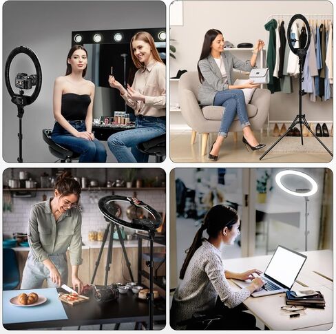 ويسامك مجموعة اضاءة حلقية 18 انش مع حامل وحامل جوال ثنائي اللون قابل للتعتيم 2800-6000 كلفن مع حامل ثلاثي القوائم وجهاز تحكم عن بعد للكاميرا والمكياج والسيلفي ويوتيوب والفيديو والتصوير الفوتوغرافي in Kuwait