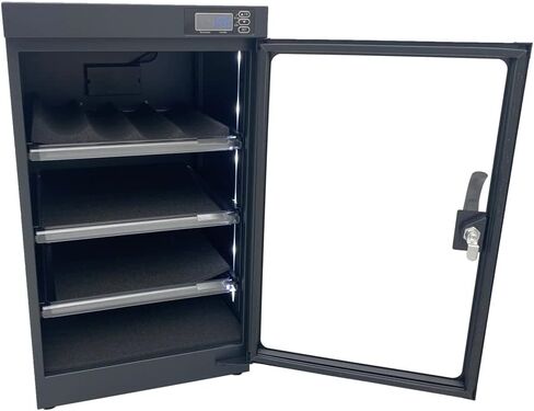 انت باينج عدسة كاميرا 4 طبقات 80 لتر لازالة الرطوبة في الخزانة الجافة مع تحكم رقمي وصندوق جاف بدون ضوضاء لتوفير الطاقة لتخزين عدسات الكاميرا والمعدات الالكترونية in Kuwait