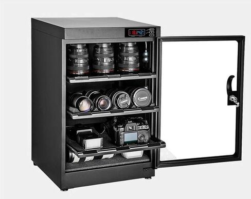 انت باينج عدسة كاميرا 4 طبقات 80 لتر لازالة الرطوبة في الخزانة الجافة مع تحكم رقمي وصندوق جاف بدون ضوضاء لتوفير الطاقة لتخزين عدسات الكاميرا والمعدات الالكترونية in Kuwait