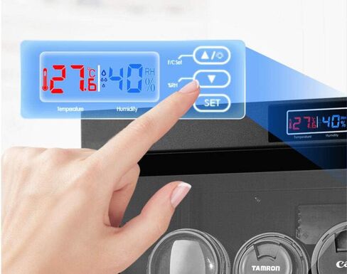 انت باينج عدسة كاميرا 4 طبقات 80 لتر لازالة الرطوبة في الخزانة الجافة مع تحكم رقمي وصندوق جاف بدون ضوضاء لتوفير الطاقة لتخزين عدسات الكاميرا والمعدات الالكترونية in Kuwait