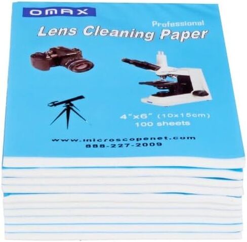 OMAX 5XA99CPB100 Microscope and Camera Optical Lens Cleaning Paper - 500 | USB 2.0 Connectivity 500 Sheets Included Optical Grade Cleaning Paper For Microscope & Camera Lenses in Saudi Arabia