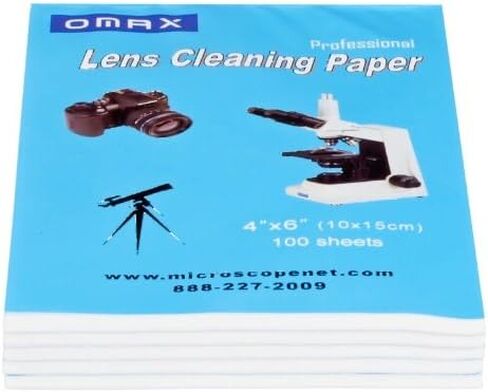 OMAX 5XA99CPB100 Microscope and Camera Optical Lens Cleaning Paper - 500 | USB 2.0 Connectivity 500 Sheets Included Optical Grade Cleaning Paper For Microscope & Camera Lenses in Saudi Arabia