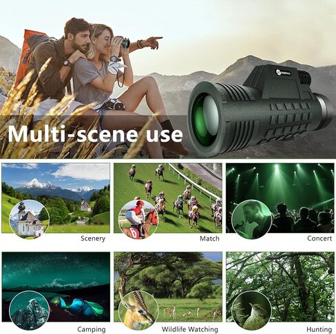 تلسكوب أحادي العين للبالغين عالي الطاقة، أحادي النجوم لمحول الهاتف الذكي مع حامل ثلاثي القوائم، منظار أحادي محمول عالي الدقة 12 × 42 لمشاهدة الطيور والسفر والتخييم والمشي لمسافات طويلة in Kuwait